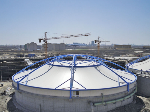 济南市污水池加盖膜结构遮阳篷 - 厂家